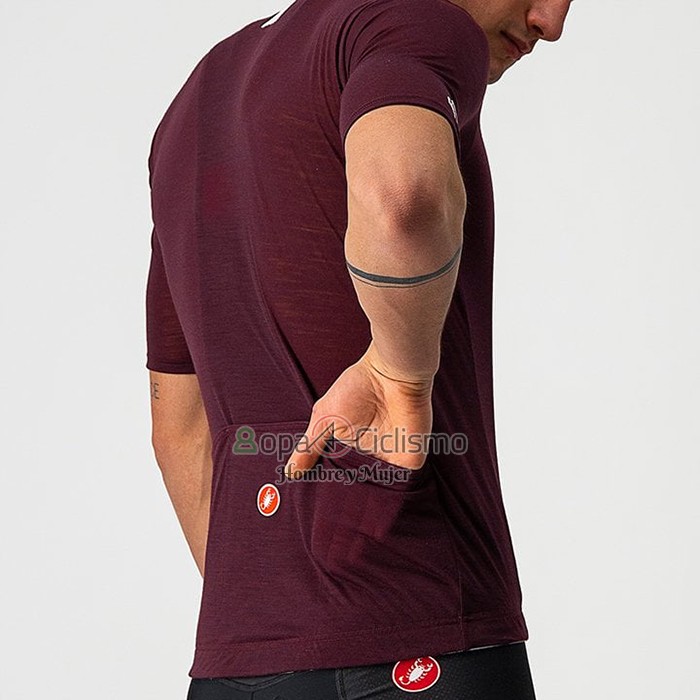 Giro d'Italia Ropa Ciclismo Culotte Corto 2021 Hombre Mangas Cortas APagado Rojo